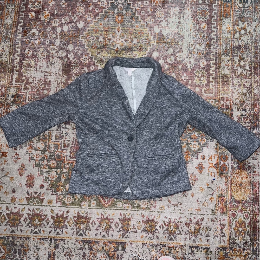 LC Lauren Conrad Gray Relaxed Fit 3/4 Sleeve Blazer Size Medium